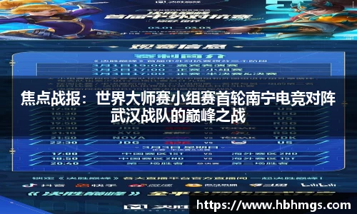 焦点战报：世界大师赛小组赛首轮南宁电竞对阵武汉战队的巅峰之战
